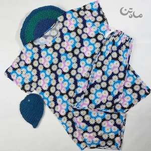 ست تیشرت وشلوار نخی زنانه بابونه2