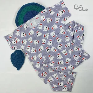 ست تیشرت وشلوار نخی زنانه برفی2