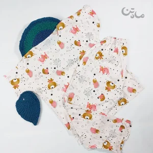ست تیشرت وشلوار نخی زنانه هپی
