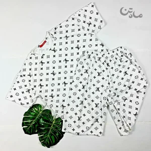 ست تیشرت وشلوارک زنانه نخ پنبه طرح ال وی LV3