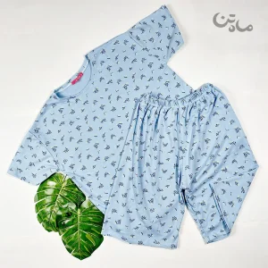ست تیشرت وشلوارک زنانه نخ پنبه طرح گل3