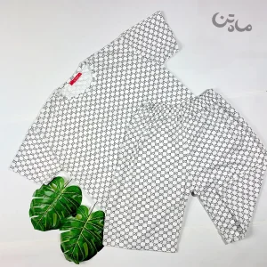 ست تیشرت وشلوارک زنانه نخ پنبه طرح گوچی3